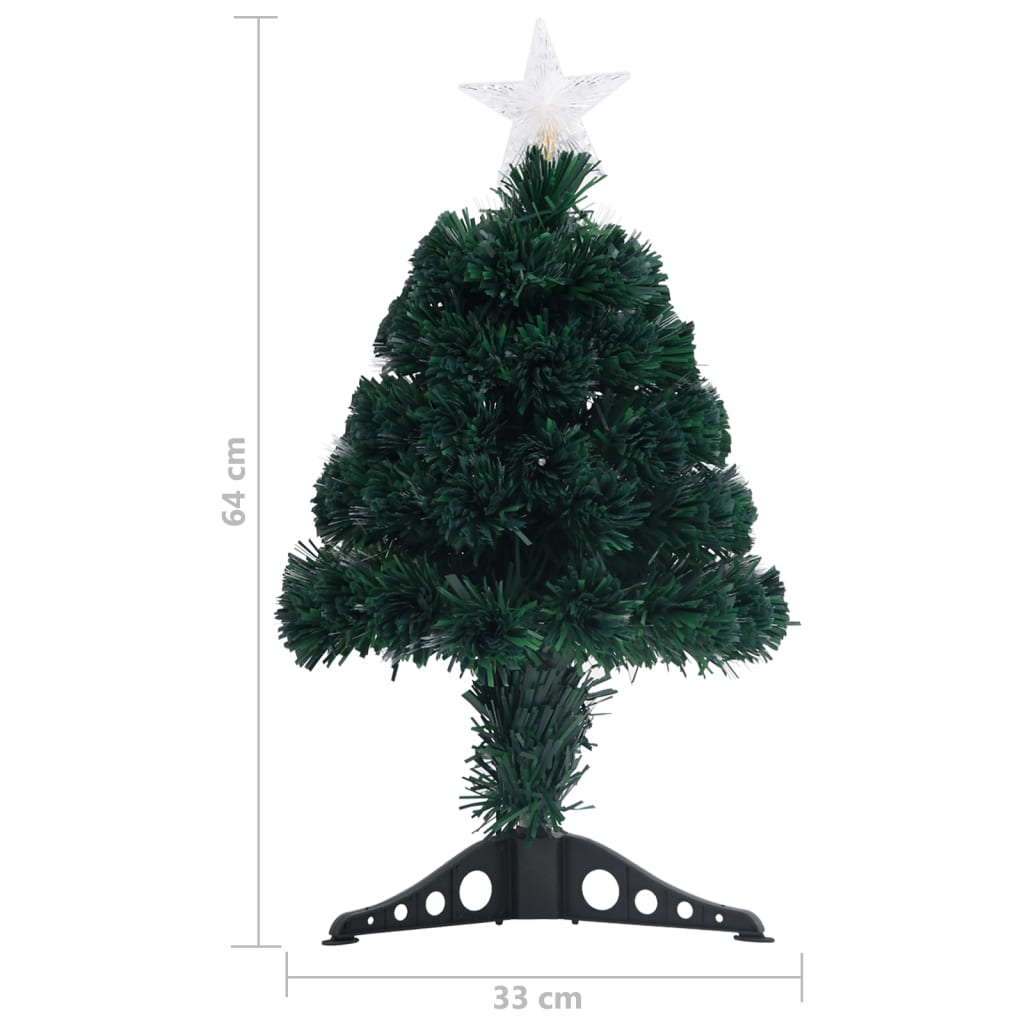 vidaXL Esivalaistu joulukuusi jalustalla 64 cm kuituoptiikka