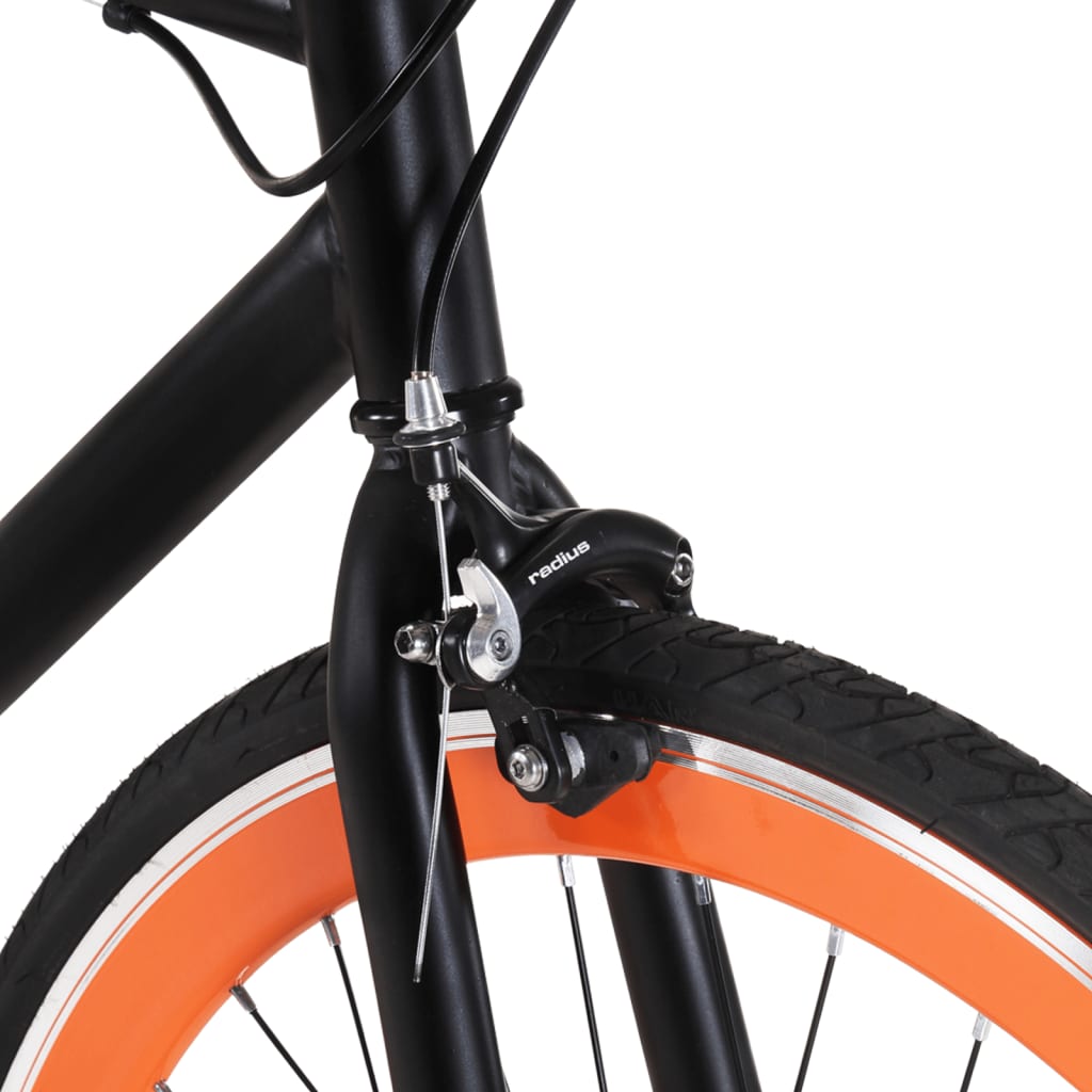 vidaXL Polkupyörä vaihteeton musta ja oranssi 700c 55 cm