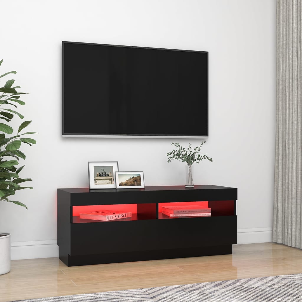vidaXL TV-taso LED-valoilla musta 100x35x40 cm