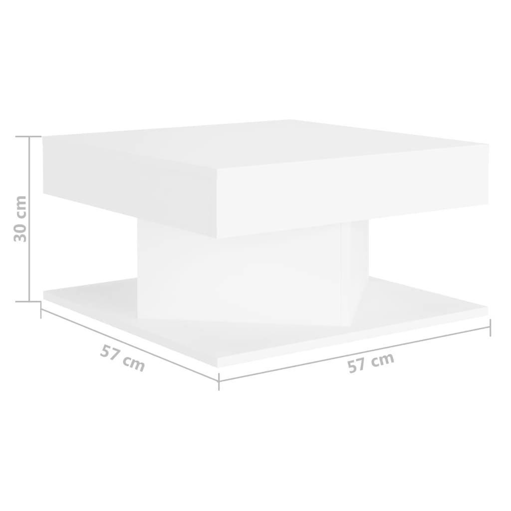 vidaXL Sohvapöytä valkoinen 57x57x30 cm lastulevy