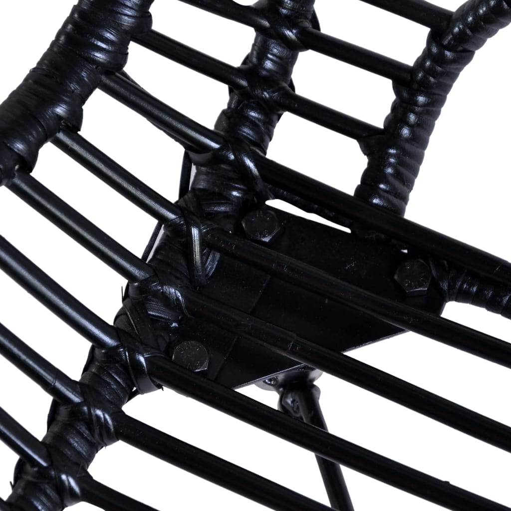 vidaXL Ruokapöydän tuolit 6 kpl musta luonnollinen rottinki