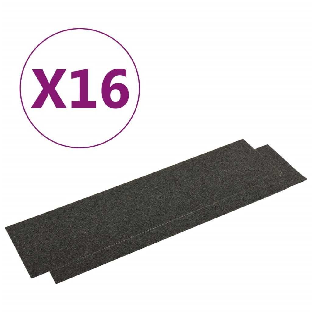 vidaXL Tekstiililaatat 16 kpl 4 m² 25x100 cm antrasiitti