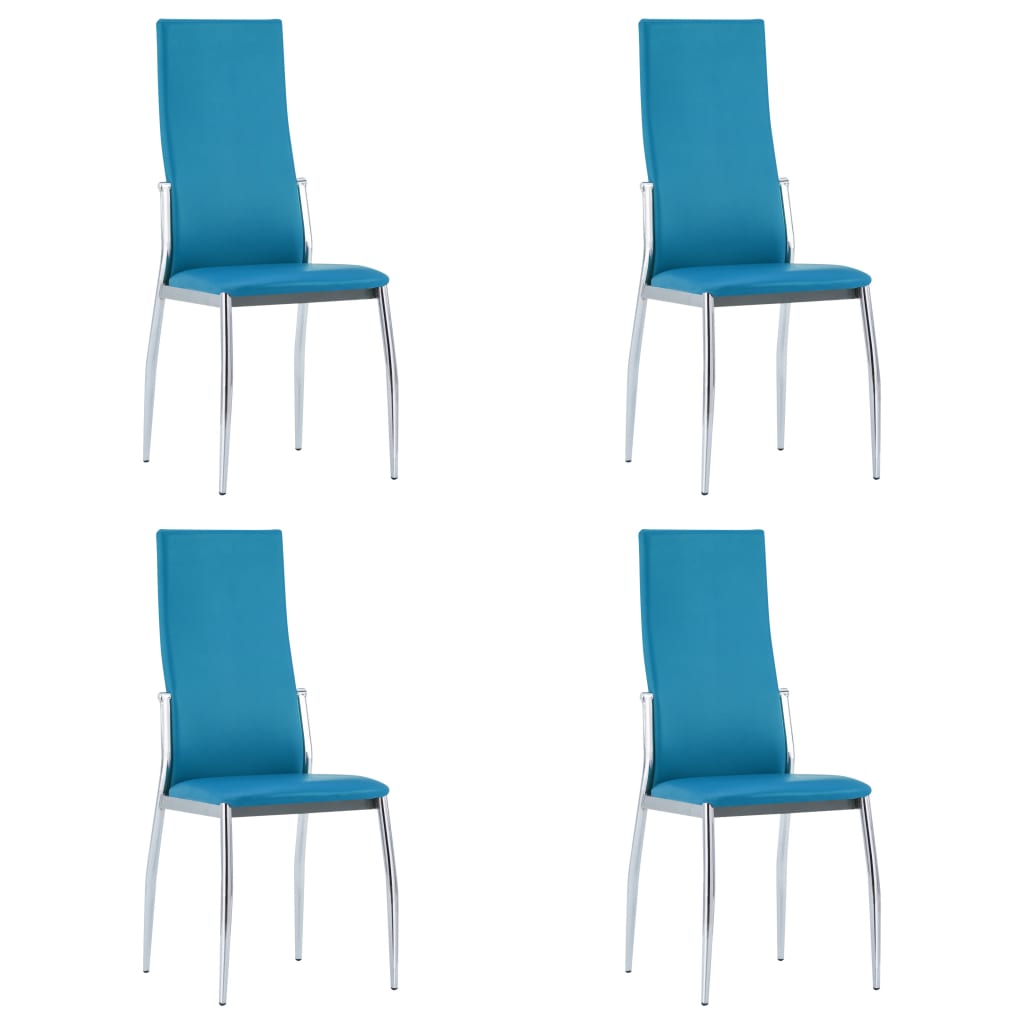 vidaXL Ruokapöydän tuolit 4 kpl sininen keinonahka