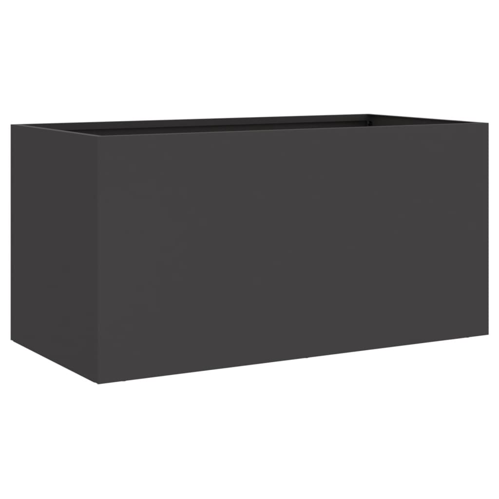vidaXL Kukkalaatikko musta 62x30x29 cm kylmävalssattu teräs