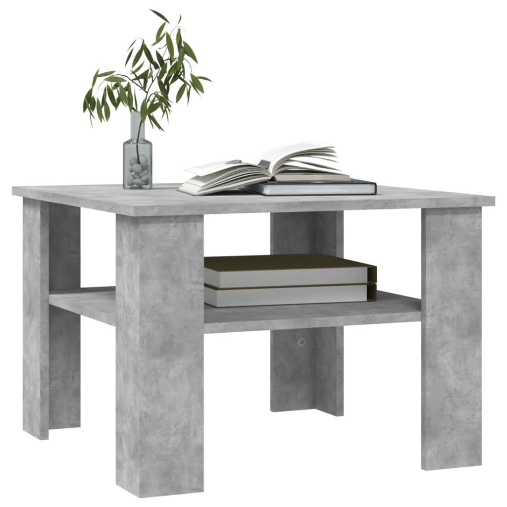 vidaXL Sohvapöytä betoninharmaa 60x60x42 cm tekninen puu