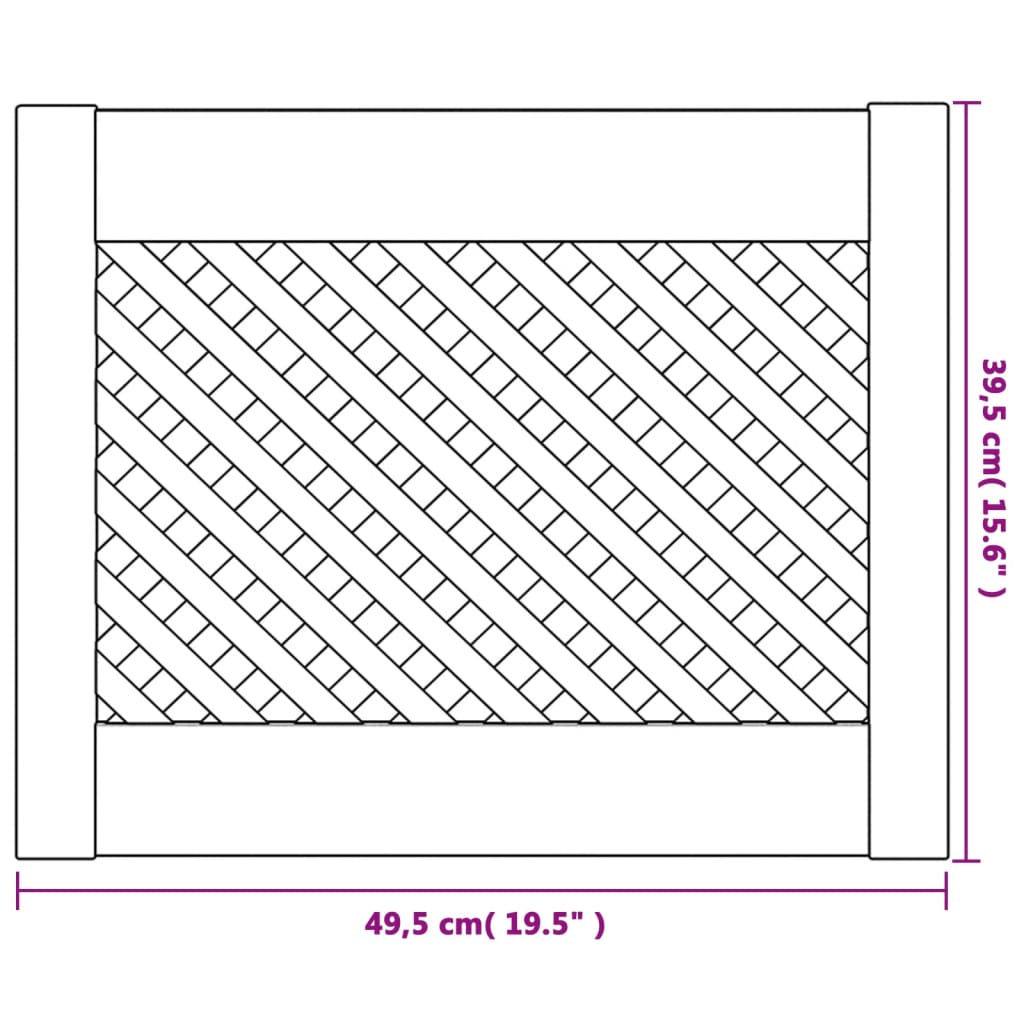 vidaXL Kaapin ovet ristikkomuotoilu 2 kpl 49,5x39,5 cm täysi mänty