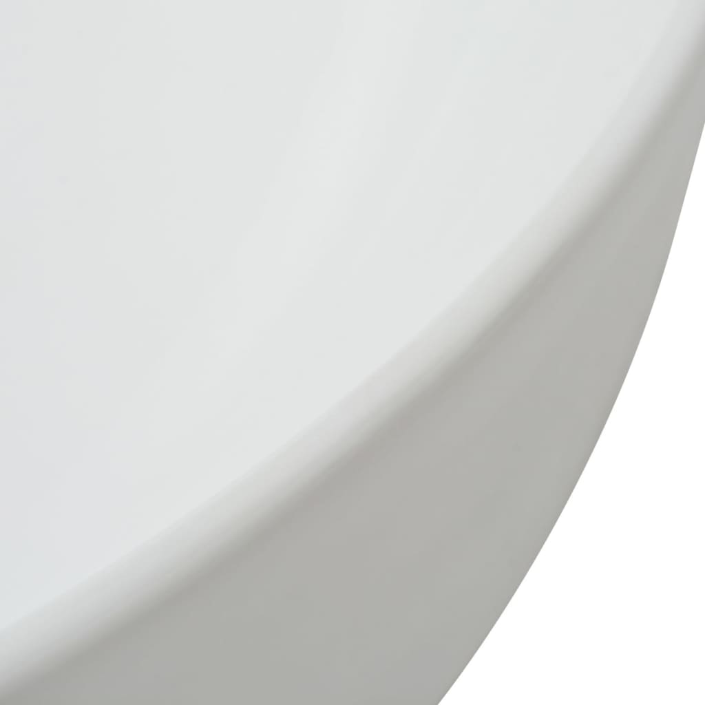 vidaXL Kolmionmuotoinen pesuallas keraaminen Valkoinen 50,5x41x12 cm