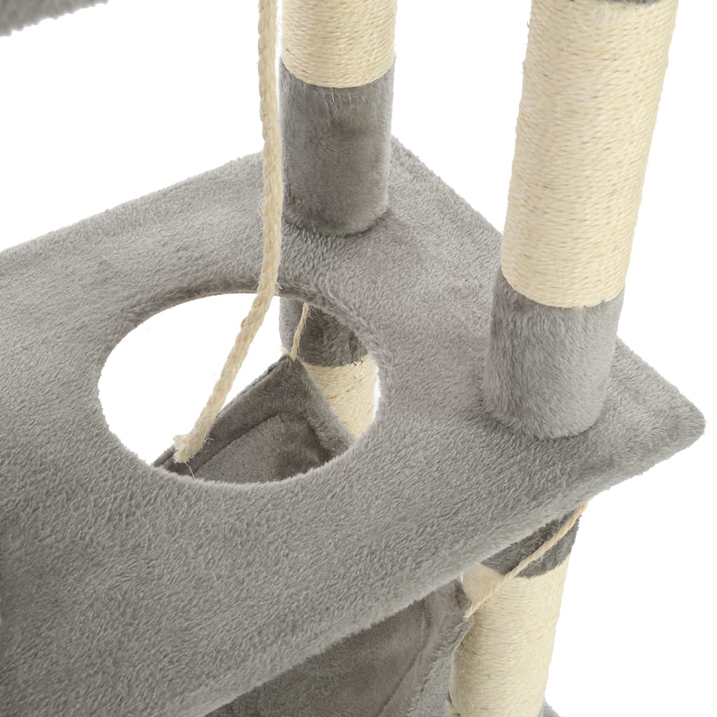 vidaXL Kissan raapimispuu sisal-pylväillä 140 cm harmaa