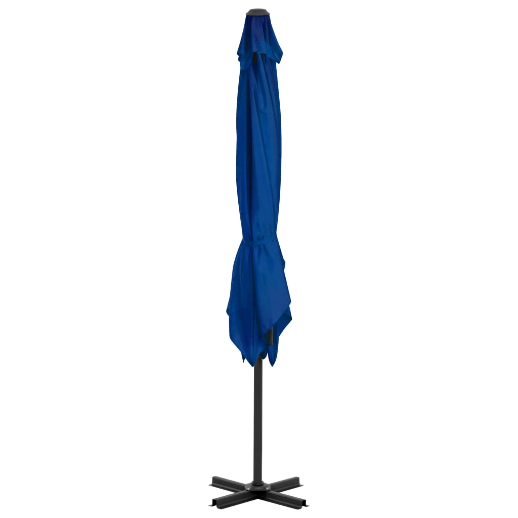 vidaXL Riippuva aurinkovarjo alumiinipylväällä taivaansin. 250x250 cm
