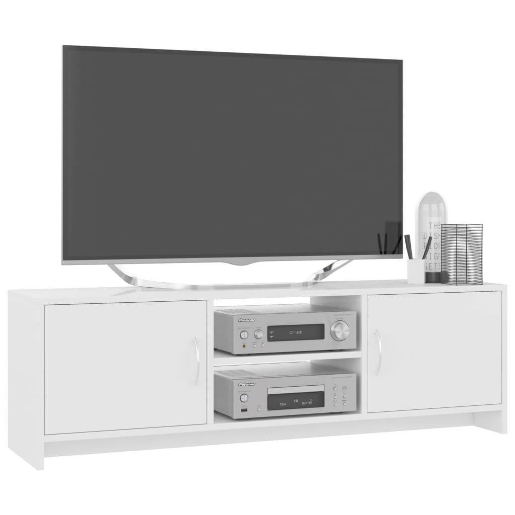 vidaXL TV-taso korkeakiilto valkoinen 120x30x37,5 cm lastulevy