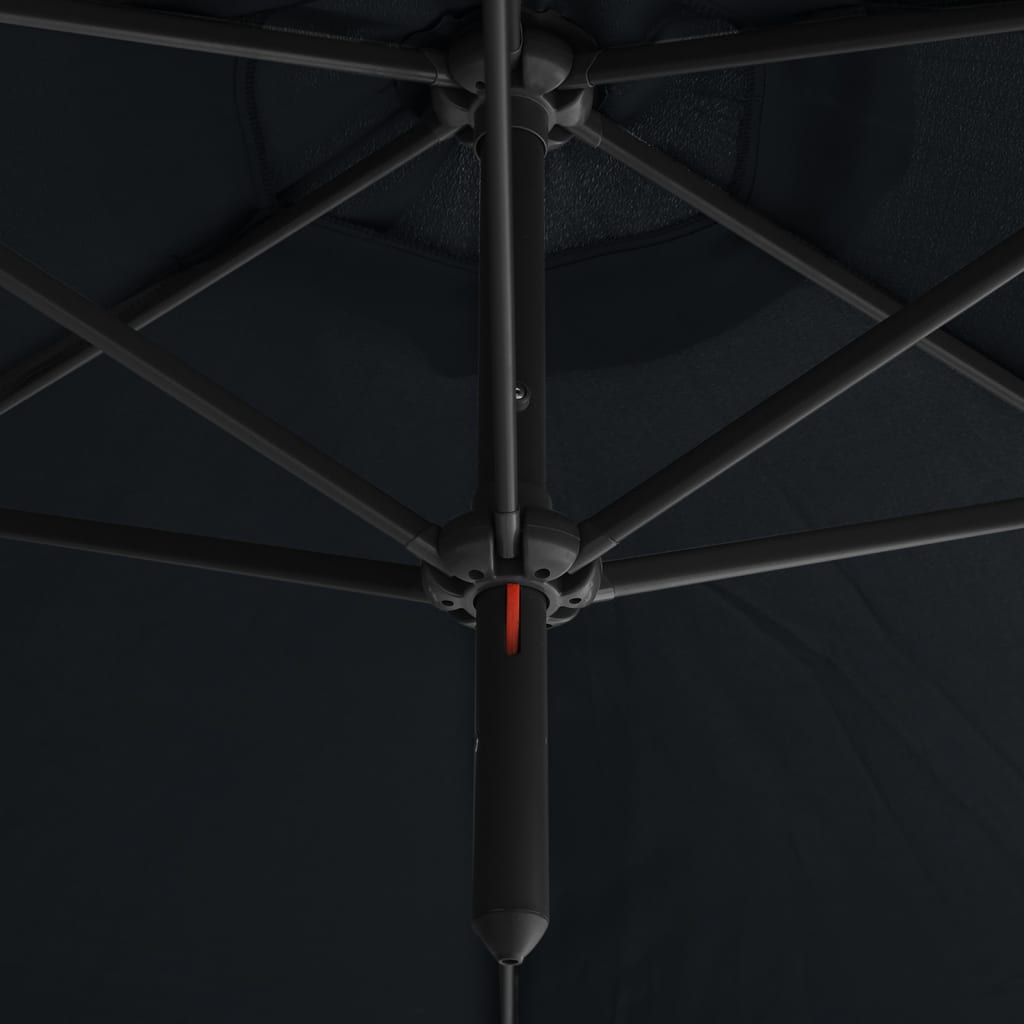 vidaXL Tupla-aurinkovarjo terästanko musta 600 cm