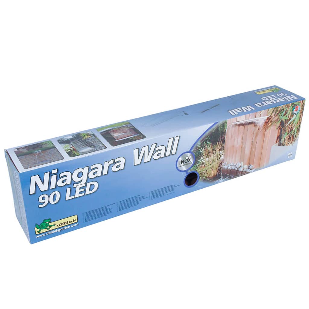 Ubbink Niagara vesiputous LED:eillä 90 cm ruostumaton teräs