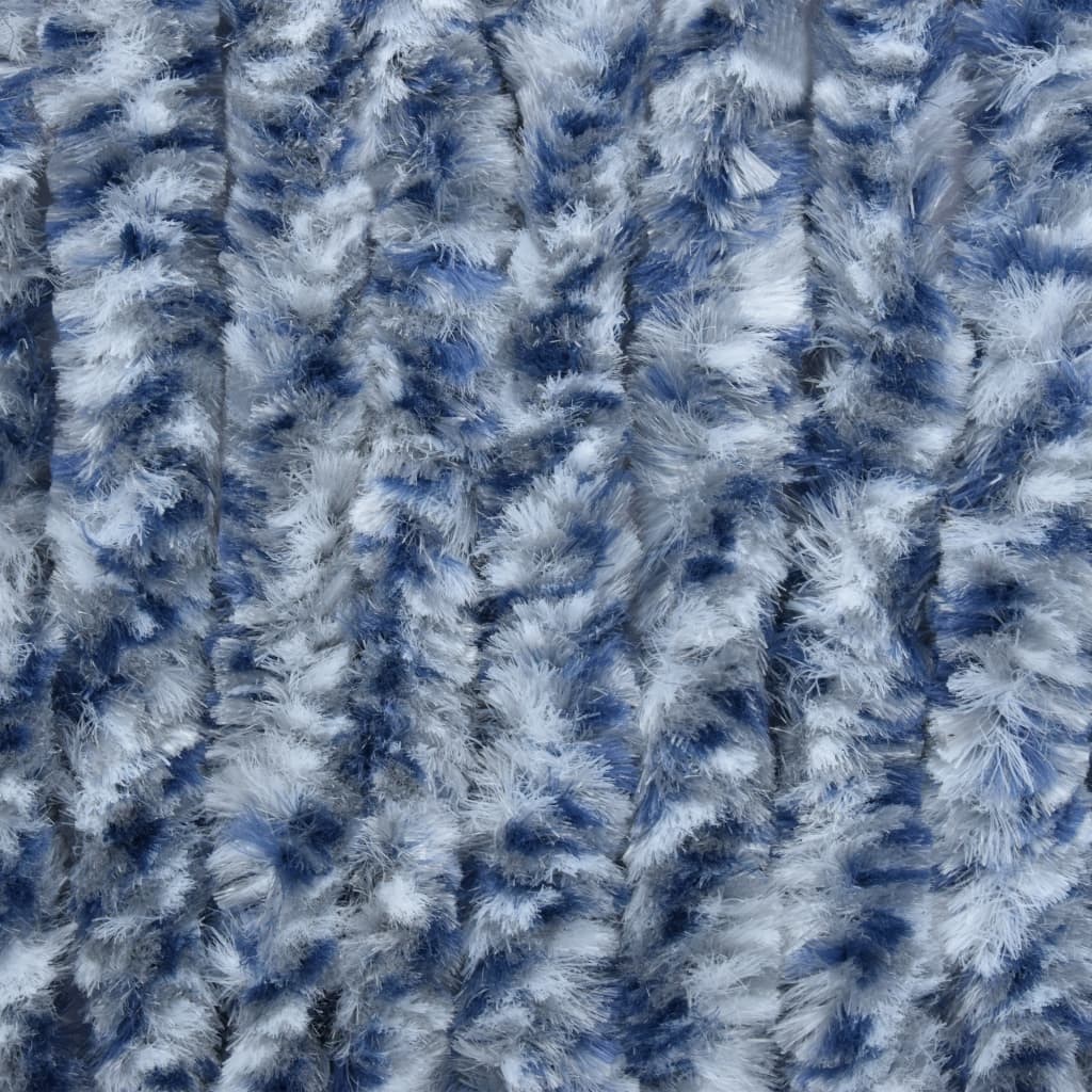 vidaXL Hyönteisverho sininen, valkoinen ja hopea 56x185 cm Chenille