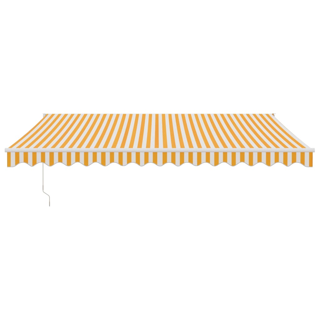 vidaXL Sisäänkelattava markiisi keltavalkoinen 4x3 m kangas/alumiini