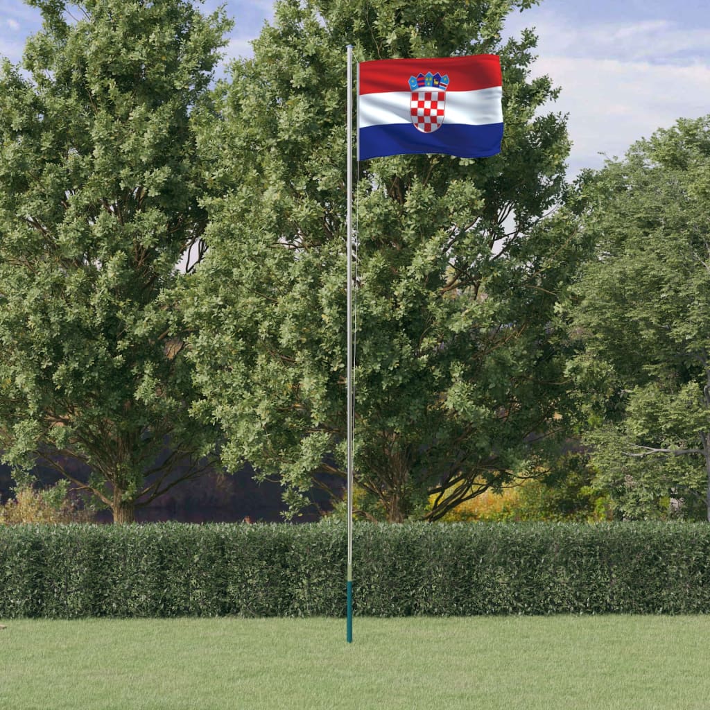 vidaXL Kroatian lippu ja lipputanko 6,23 m alumiini