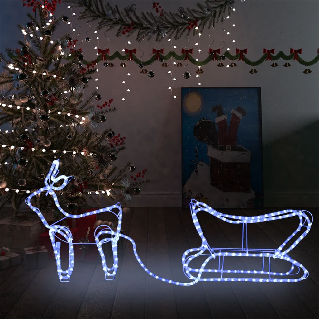 vidaXL Poro ja reki joulukoriste ulkokäyttöön 252 LED-valoa