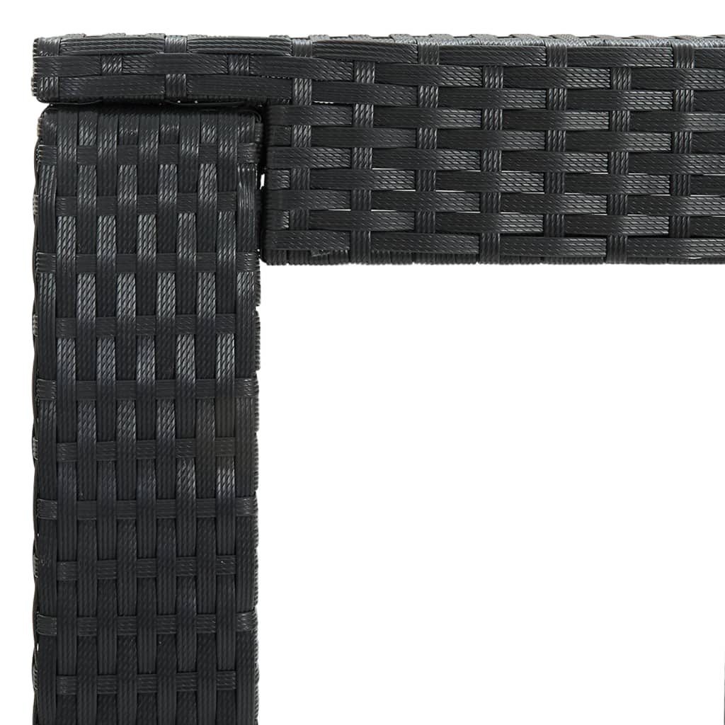vidaXL 5-osainen Puutarhan baarisarja tyynyillä polyrottinki musta