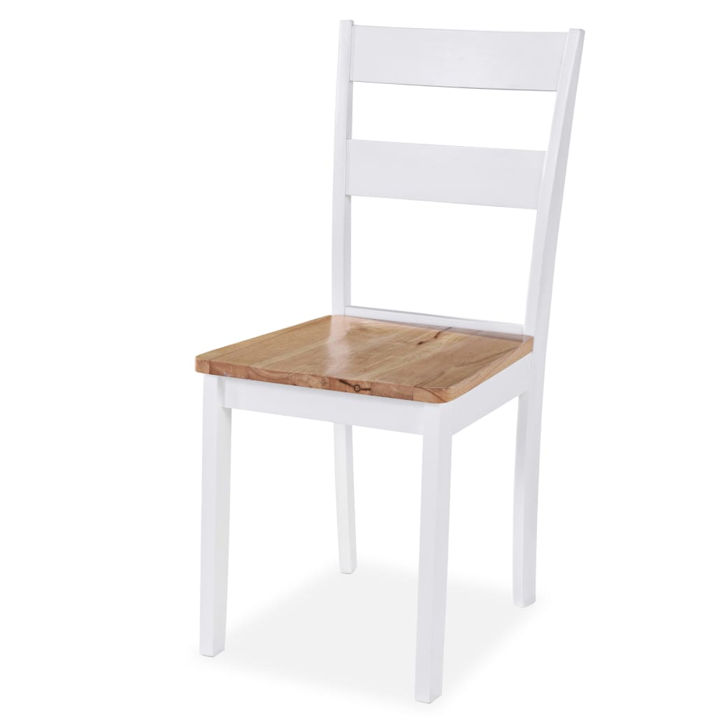 vidaXL Ruokapöydän tuolit 6 kpl valkoinen täysi kumipuu