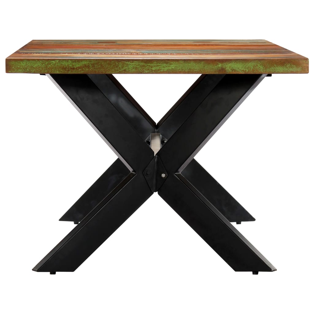 vidaXL Ruokapöytä 200x100x75 cm kiinteä kierrätetty puu
