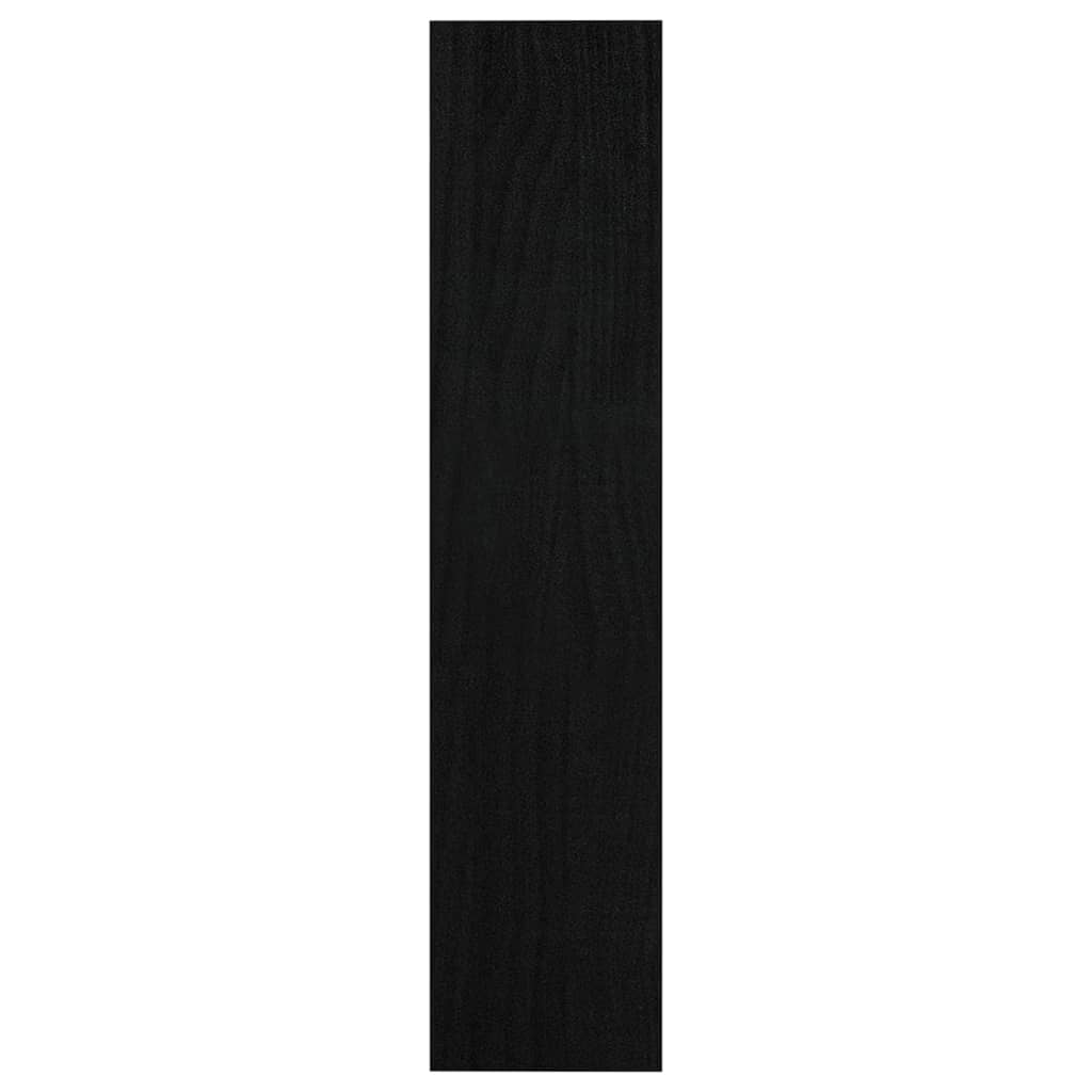 vidaXL Kirjahylly/tilanjakaja musta 100x30x135,5 cm täysi mänty