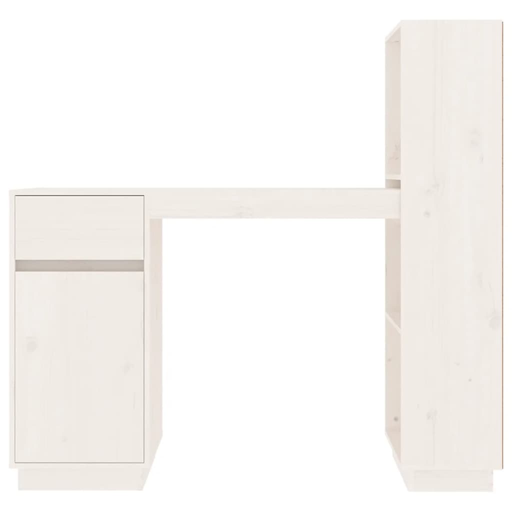 vidaXL Työpöytä valkoinen 110x53x117 cm täysi mänty