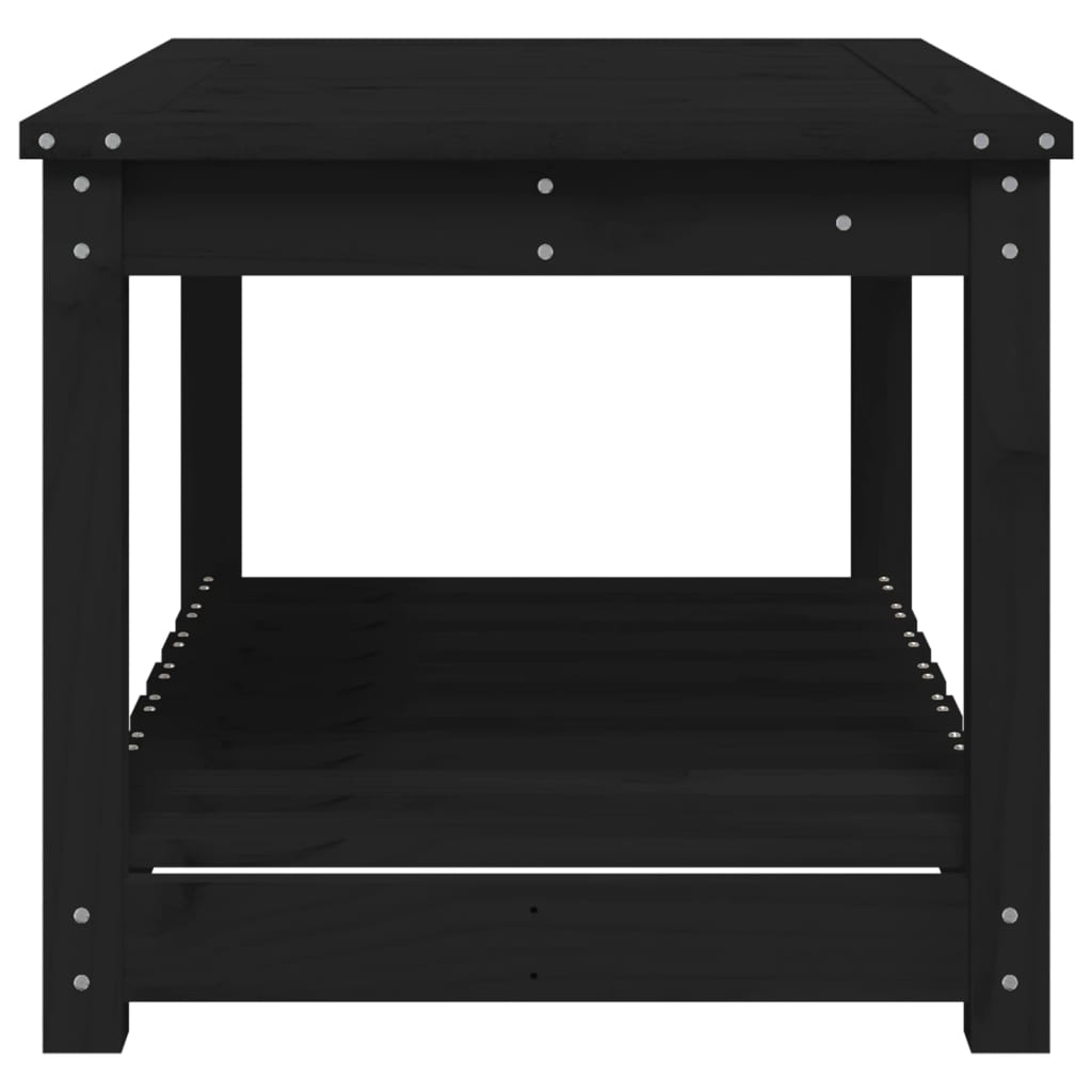 vidaXL Puutarhapöytä musta 82,5x50,5x45 cm täysi mänty