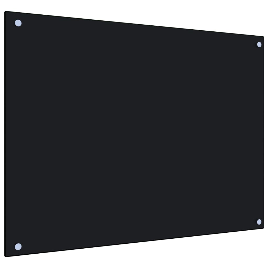 vidaXL Keittiön roiskesuoja musta 80x60 cm karkaistu lasi