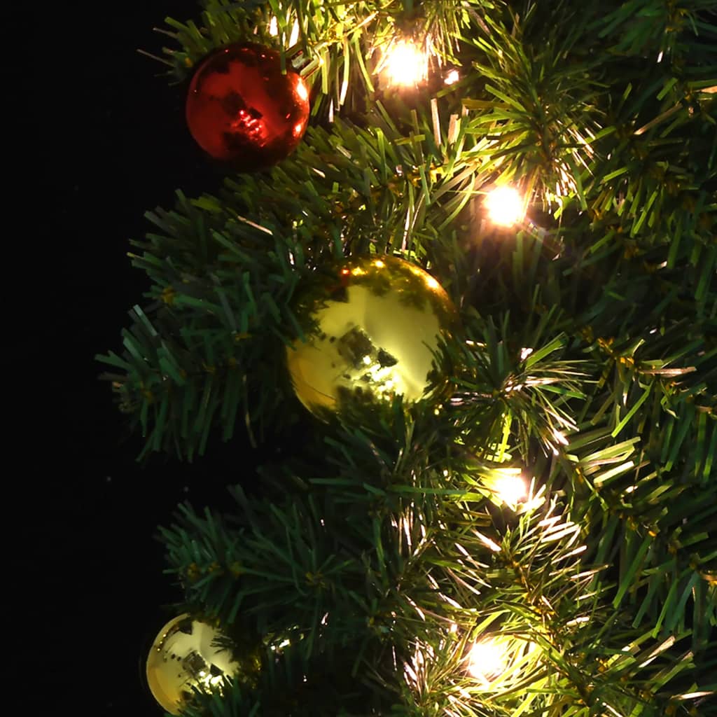 vidaXL Jouluköynnös koristeltu joulupalloilla ja LED-valoilla 10 m