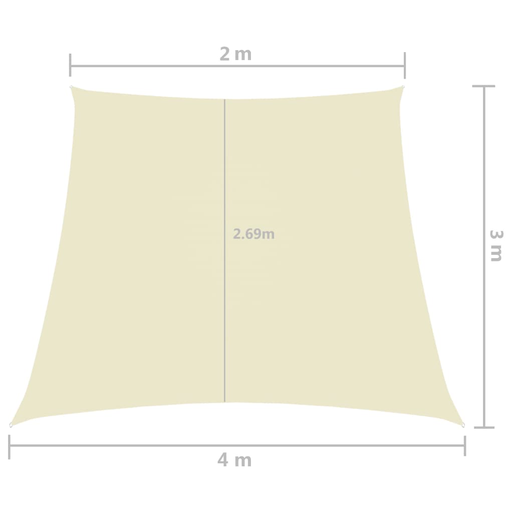 vidaXL Aurinkopurje Oxford-kangas puolisuunnikas 2/4x3 m kerma