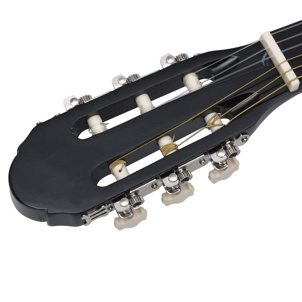 vidaXL 12-osainen klassinen kitara aloittelijan sarja musta 4/4 39"