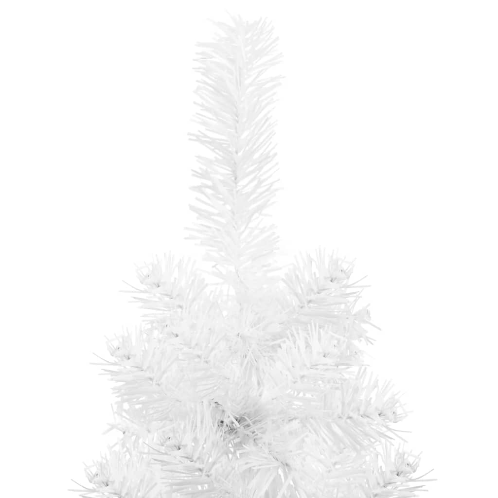 vidaXL Kapea puolikas tekojoulukuusi jalustalla valkoinen 150 cm