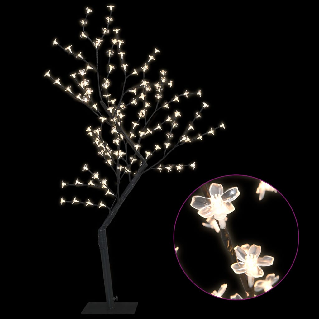 vidaXL Joulukuusi 128 lämpimän valkoista LED-valoa kirsikankukka 120cm