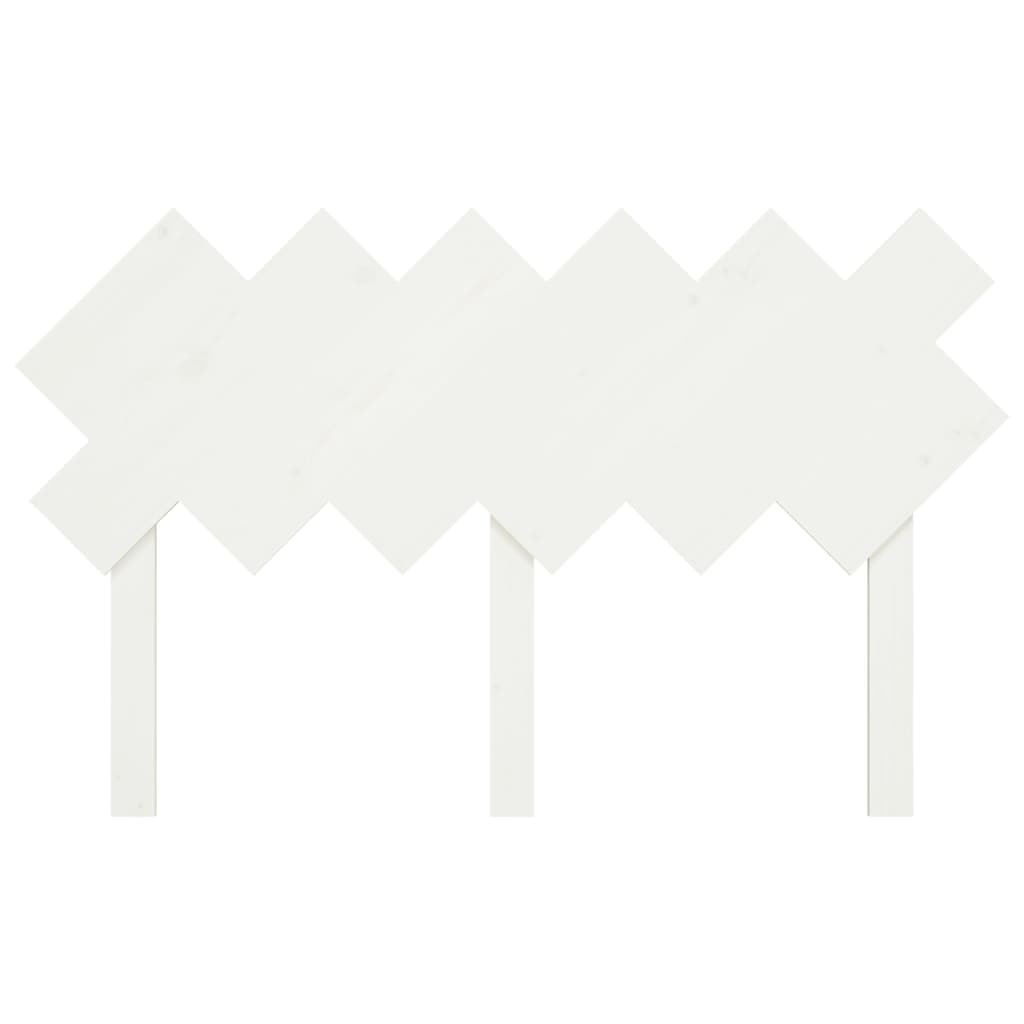 vidaXL Sängynpääty valkoinen 132x3x81 cm täysi mänty
