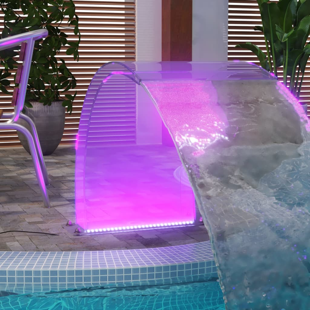 vidaXL Uima-altaan suihkulähde RGB LED-valoilla akryyli 50 cm