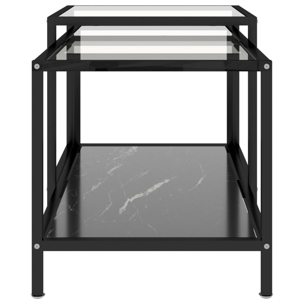 vidaXL Teepöydät 2 kpl karkaistu lasi musta