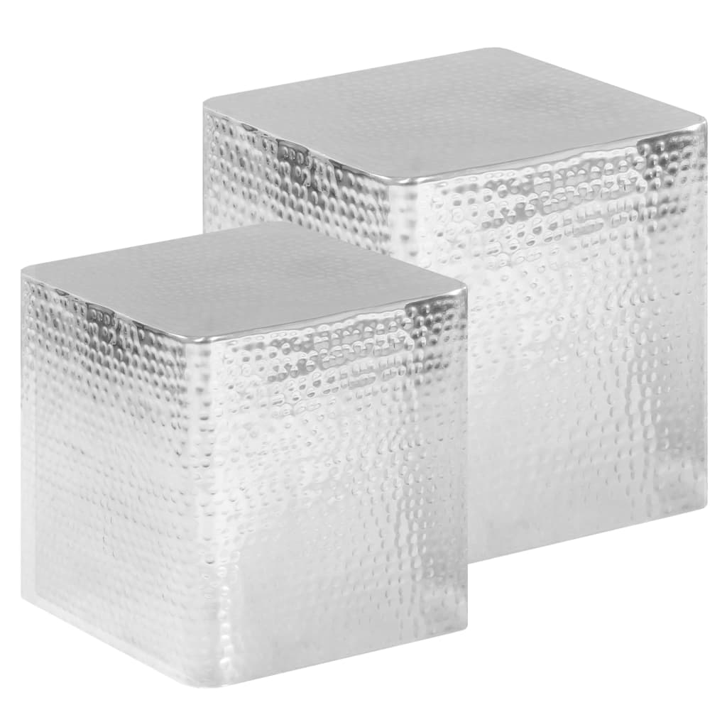 vidaXL Sohvapöydät 2 kpl hopea alumiini