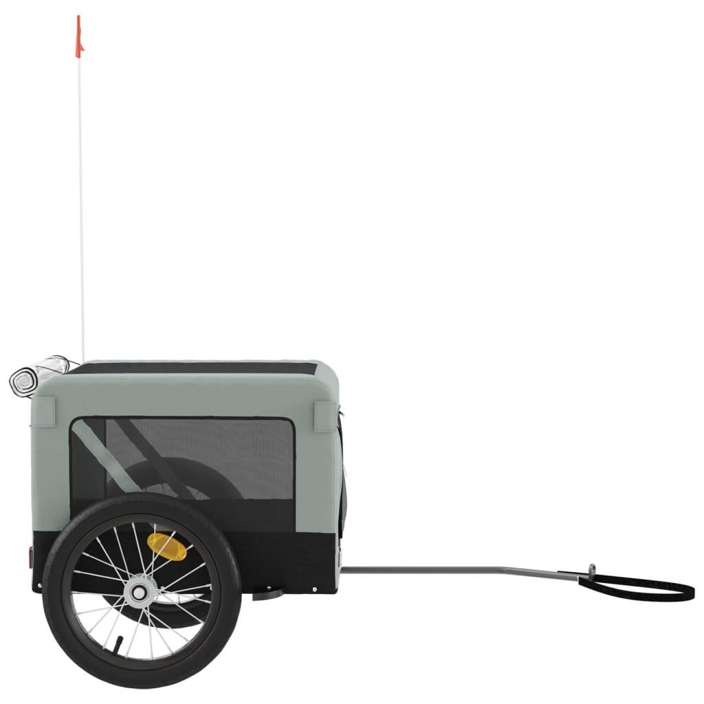 vidaXL Lemmikinkuljetuskärry polkupyörään harmaa/musta kangas ja rauta