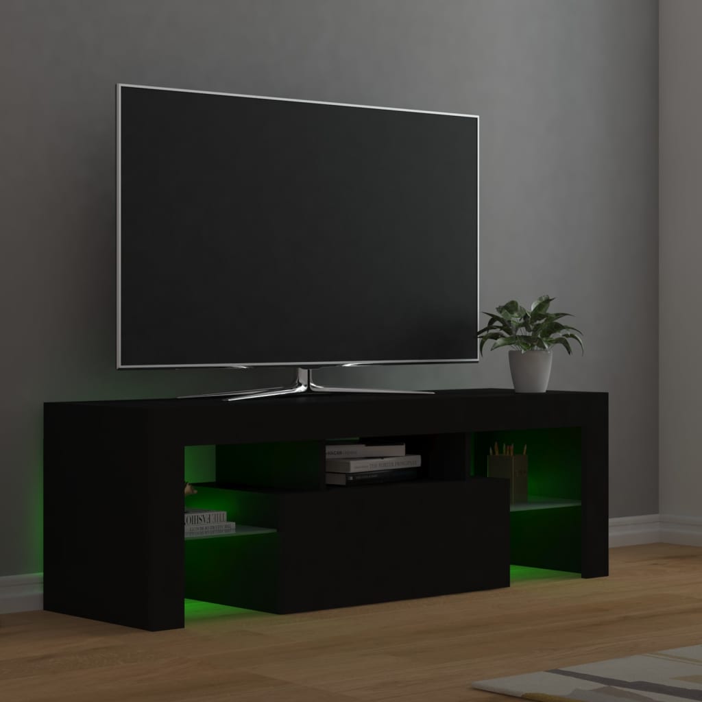 vidaXL TV-taso LED-valoilla musta 120x35x40 cm