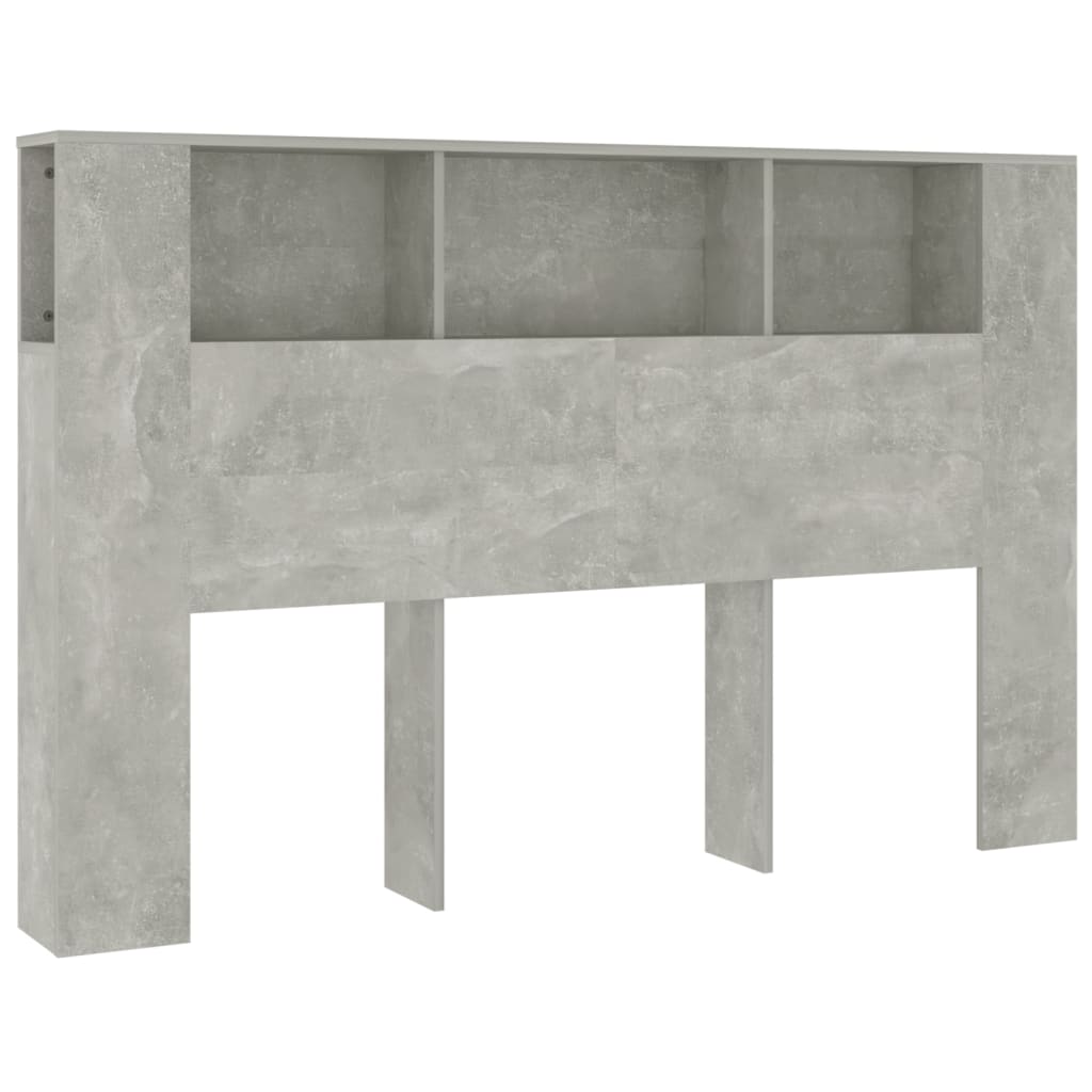 vidaXL Sängynpääty säilytystilalla betoninharmaa 160x18,5x104,5 cm