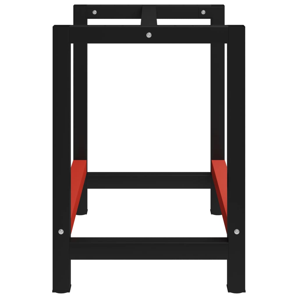 vidaXL Työpöydän runko metalli 80x57x79 cm musta ja punainen