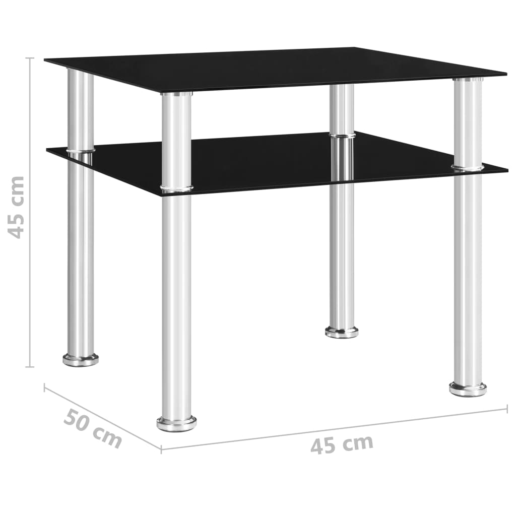 vidaXL Sivupöytä musta 45x50x45 cm karkaistu lasi