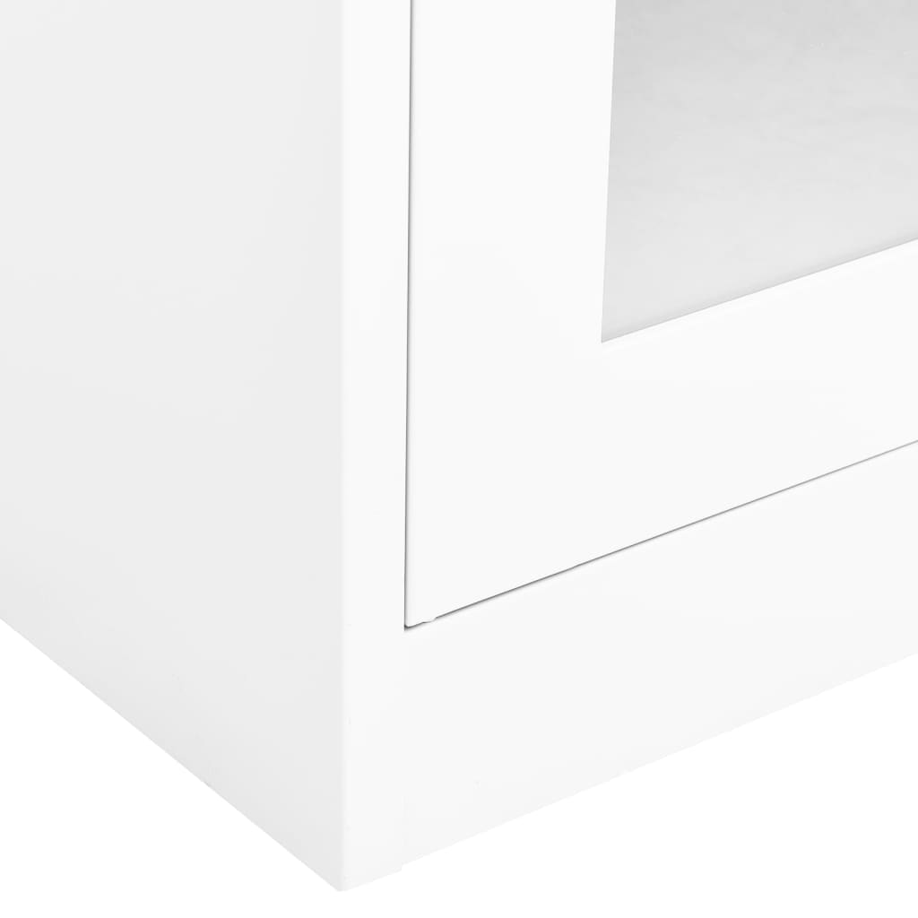 vidaXL Toimistokaappi valkoinen 90x40x180 cm teräs/karkaistu lasi