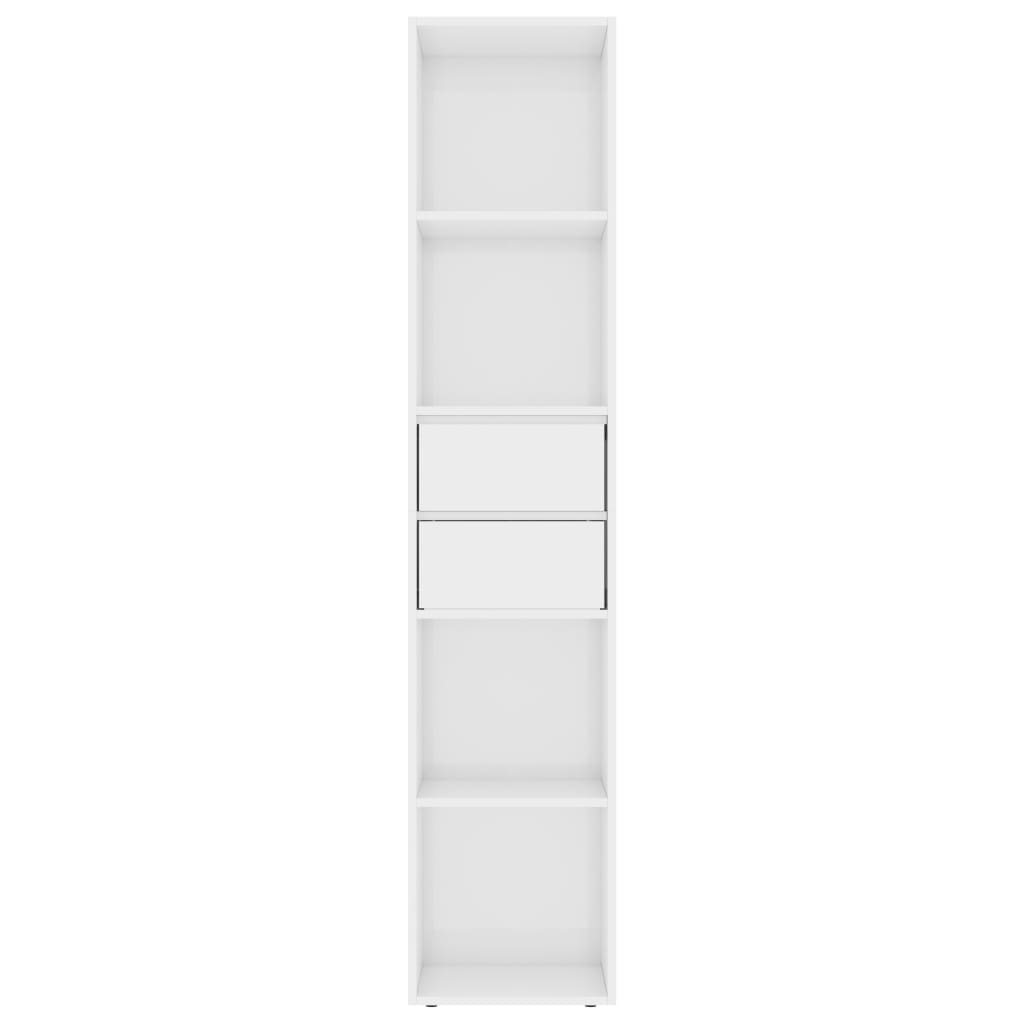 vidaXL Kirjahylly korkeakiilto valkoinen 36x30x171 cm lastulevy