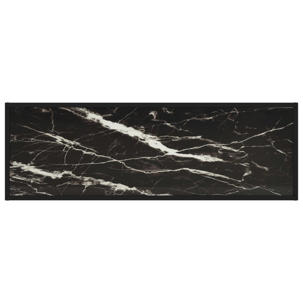 vidaXL TV-taso musta mustalla marmorilasilla 120x40x40 cm