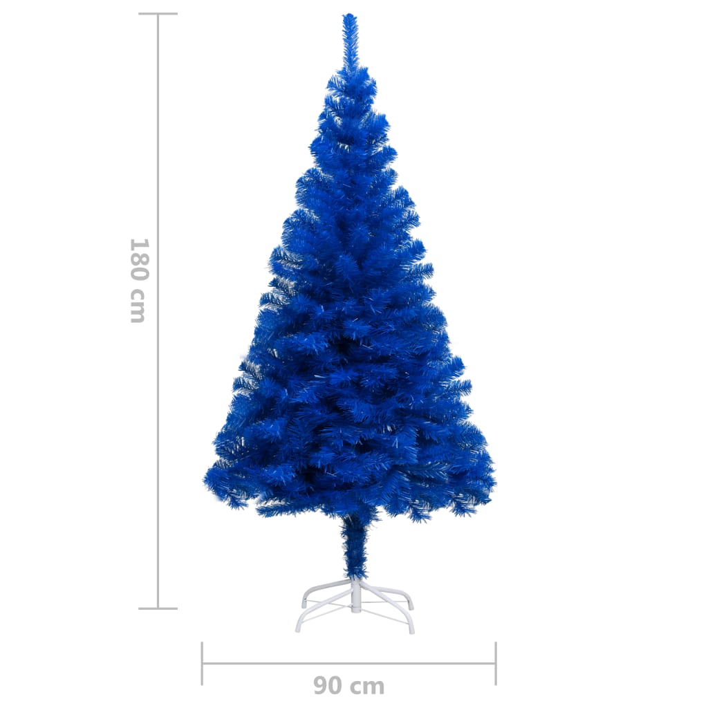 vidaXL Tekojoulukuusi palloilla esivalaistu sininen 180 cm PVC