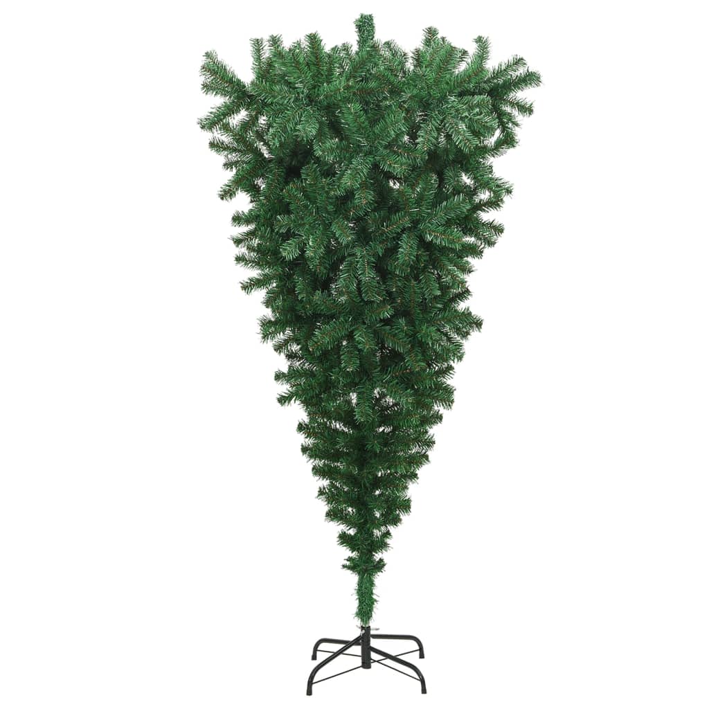 vidaXL Tekokuusi ylösalainen jalustalla vihreä 180 cm