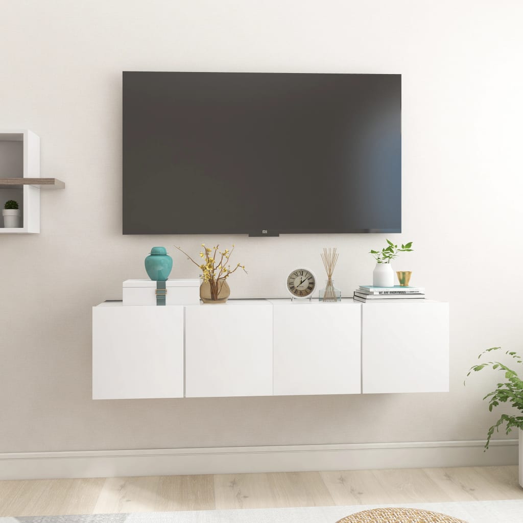 vidaXL Seinäkiinnitettävät TV-tasot 2 kpl valkoinen 60x30x30 cm