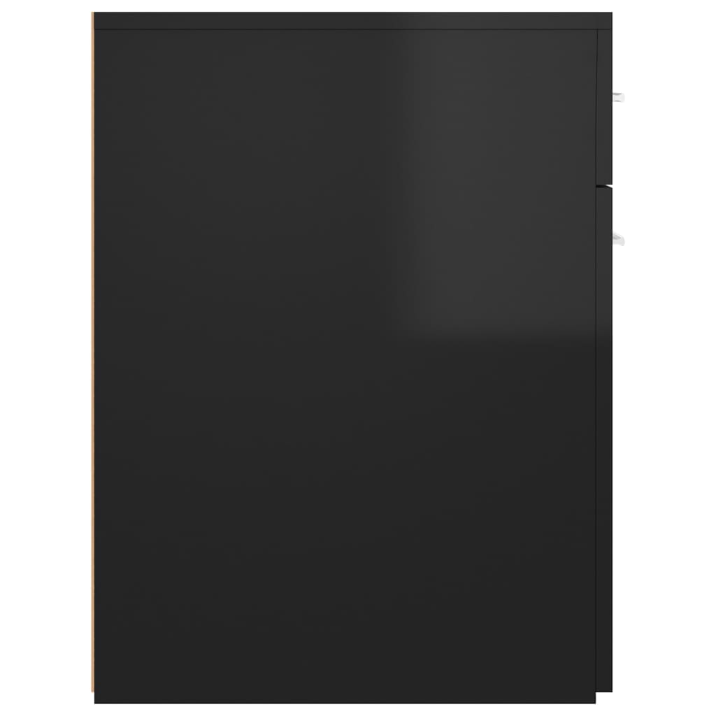 vidaXL Apteekkarinkaappi korkeakiilto musta 20x45,5x60 cm lastulevy