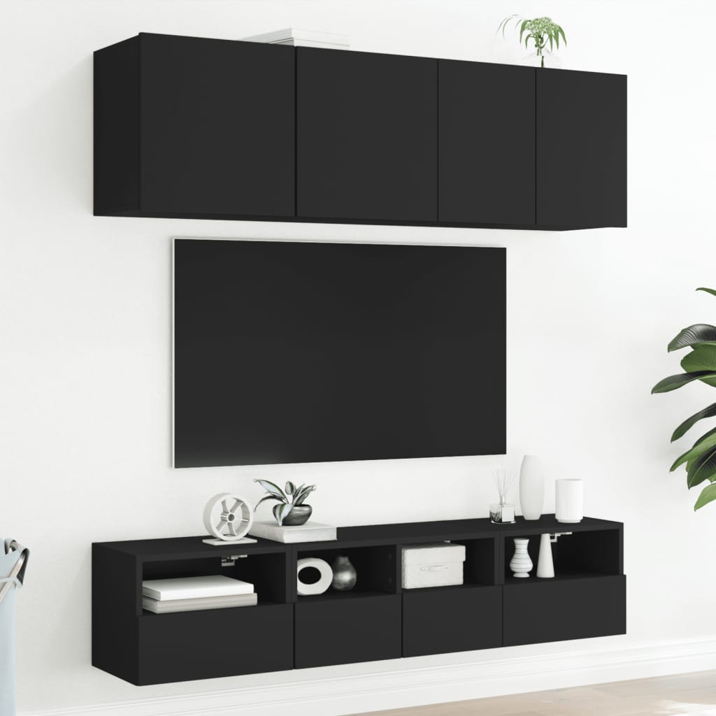vidaXL TV-seinäkaappi musta 40x30x30 cm tekninen puu