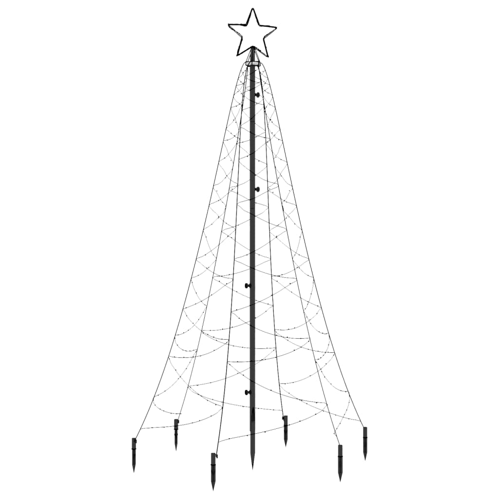 vidaXL Joulukuusi piikillä 200 lämpimän valkoista LED-valoa 180 cm